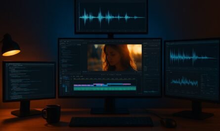 Best AI video editors 2026 - Free online tools tested by web developer, dark futuristic editing workspace