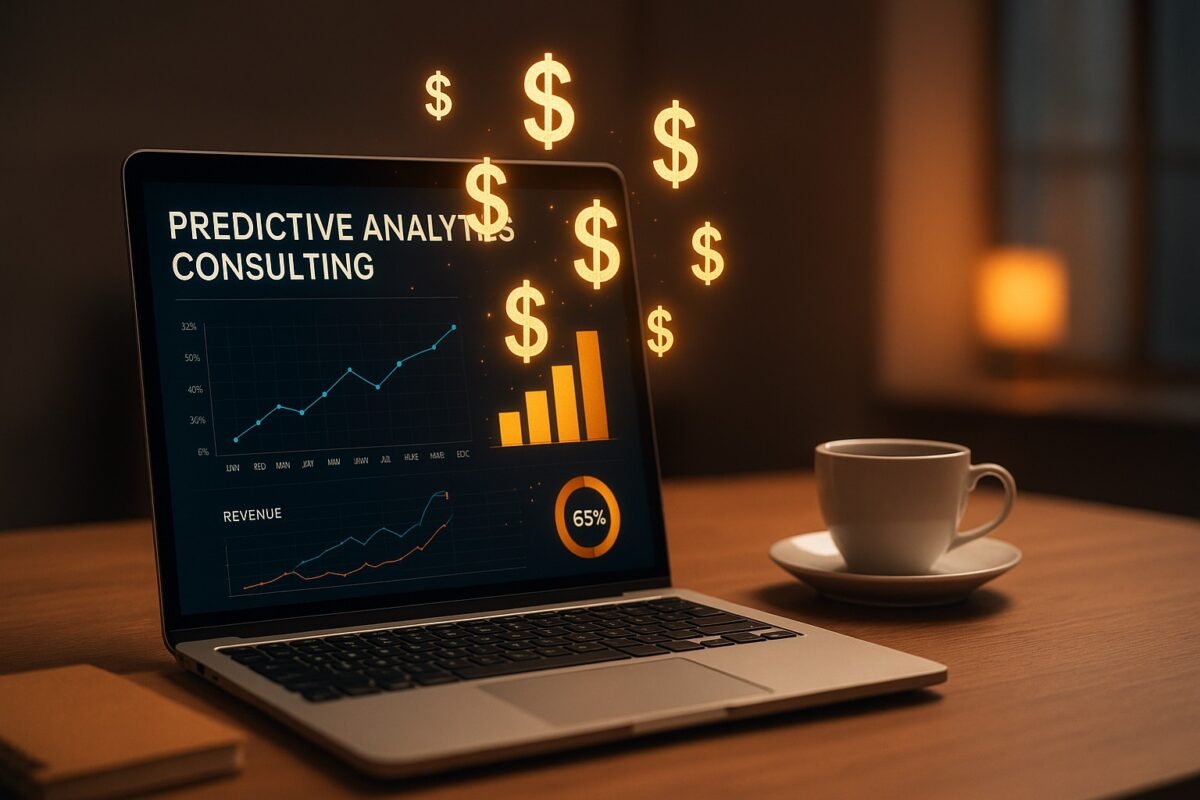 Dashboard showing ai and predictive analytics forecasting trends and data insights
