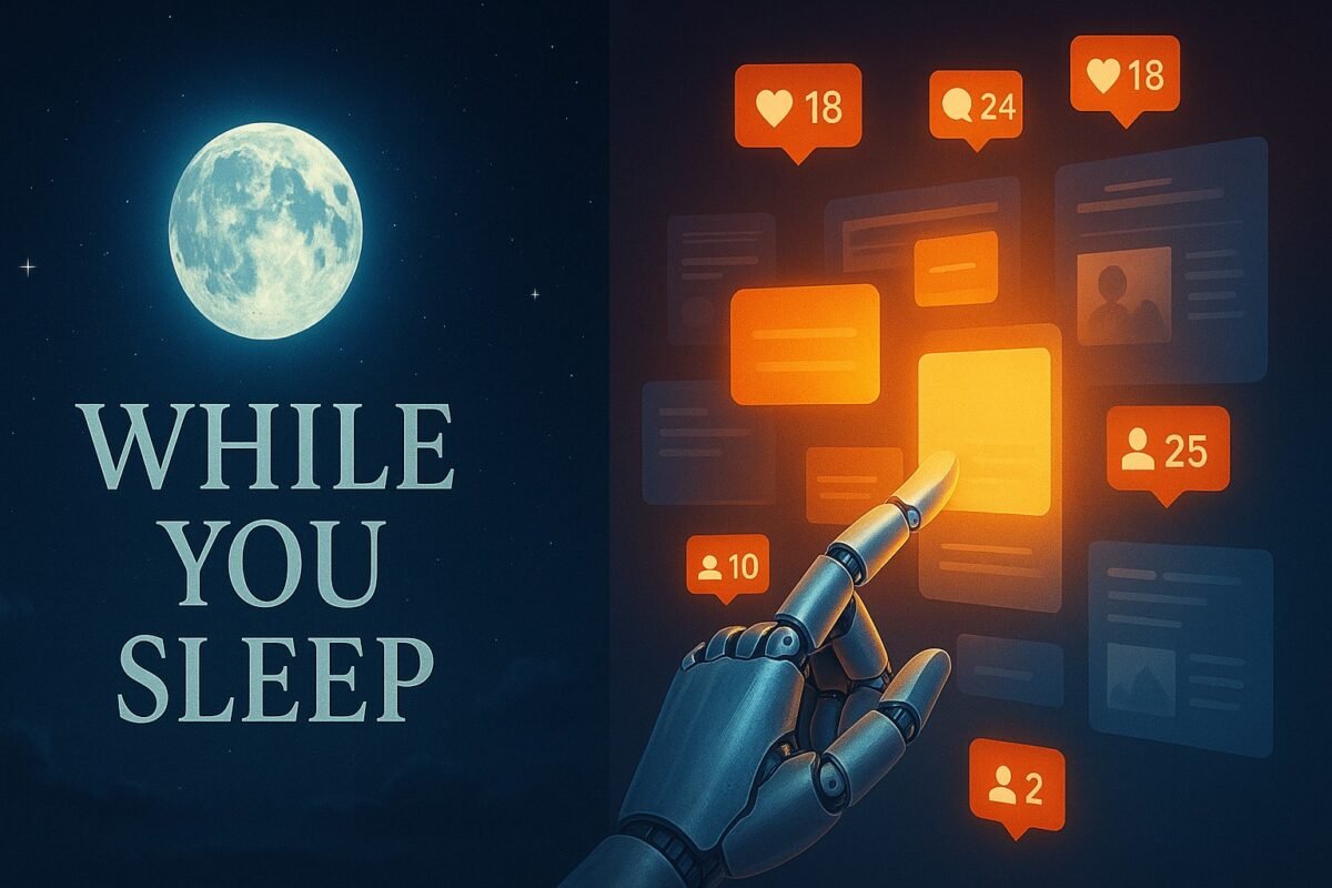 AI social media automation dashboard scheduling posts across Instagram Twitter and LinkedIn