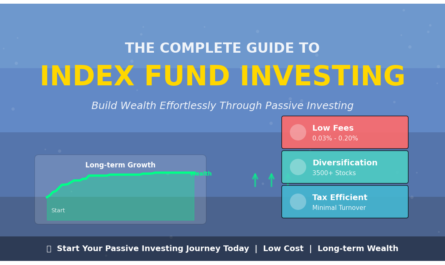 index fund investing guide, passive investing strategy, how to start index funds, best ETFs for beginners, Vanguard index funds, Fidelity zero fee funds, automatic investing strategy, dollar cost averaging, total stock market index, S&P 500 investing, low cost investing, beginner portfolio strategy